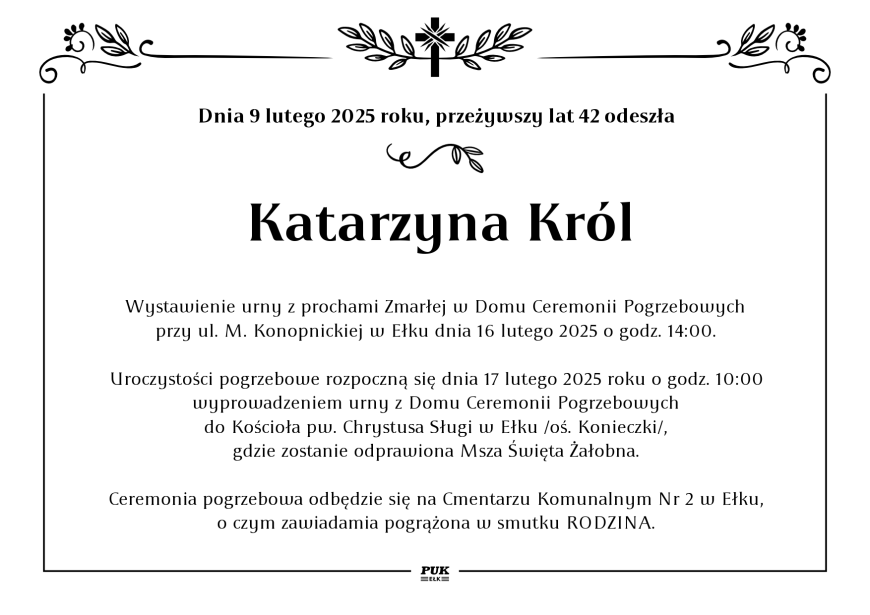 Katarzyna Król - nekrolog